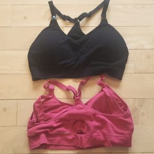 Bamboobies nursing bras size Medium black and pink